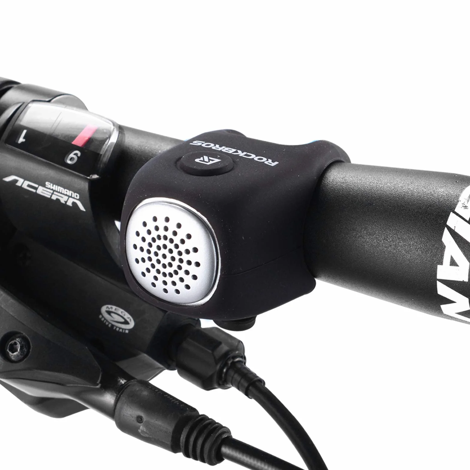 ROCKBROS Sonnettes Électrique Vélo, Klaxon Vélo Électronique, Mini Avertisseur Sonore Cloche E-Bell Étanche Bell 80dB, Universelle Fixation Élastique en Silicone Noir Rouge Bleu