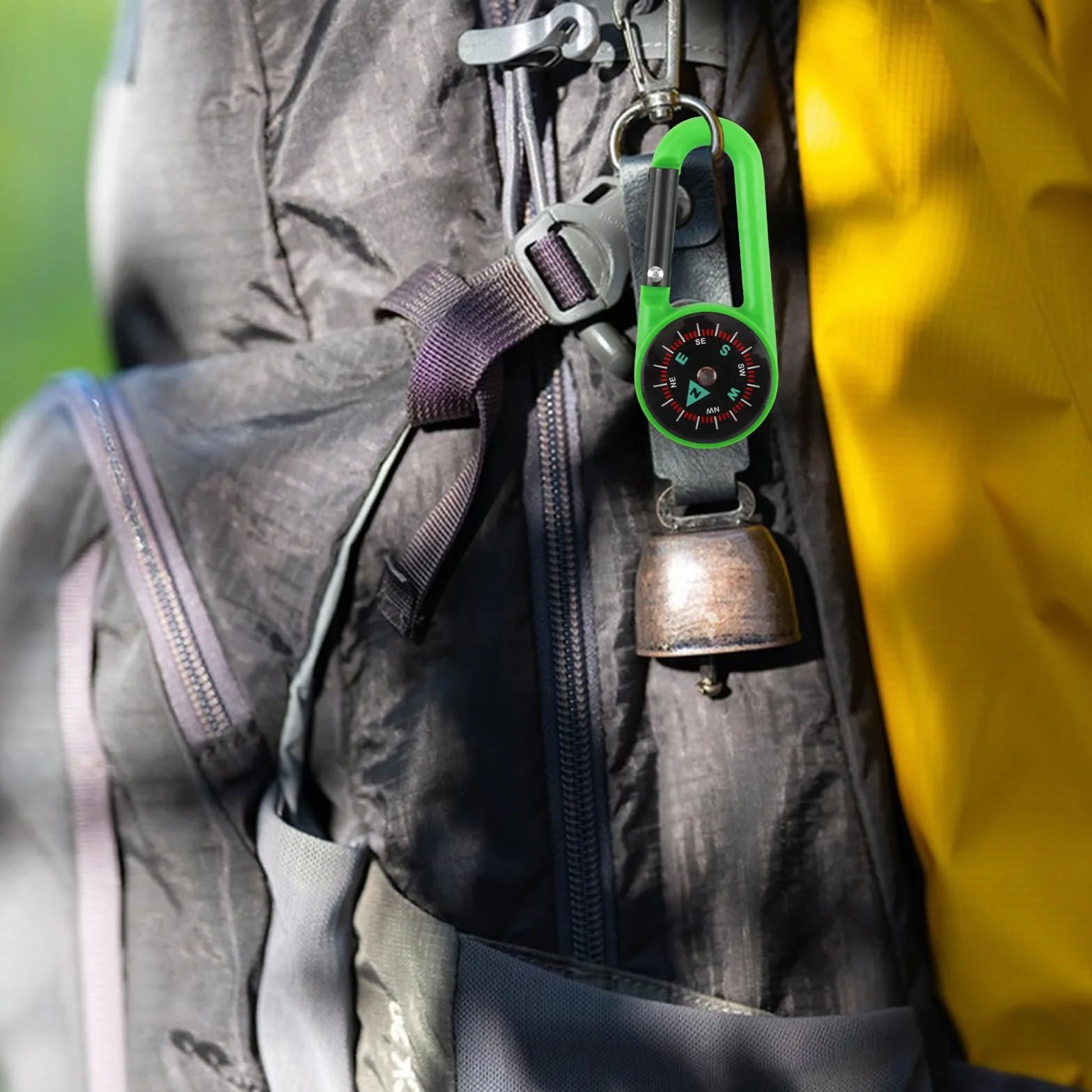 Boussole Randonnée Multifonction 20 Pièces avec Mousqueton Portable pour Extérieur Voyages Camping Navigation