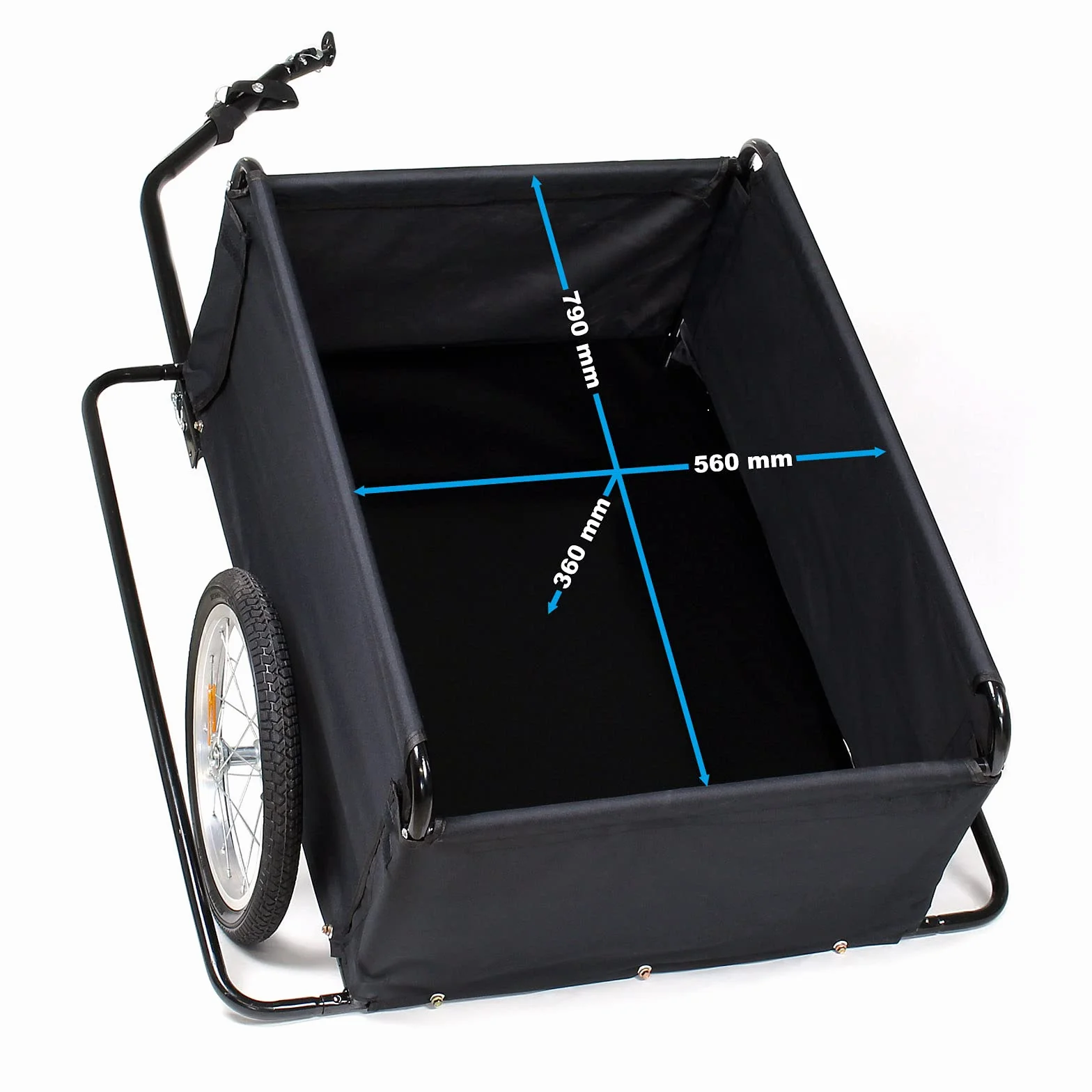 Wiltec Remorque pour Vélo, Timon Rabattable, Attelage Rapide, Chariot pour Bicyclette