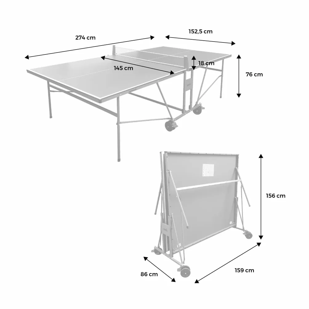 Alice's Garden - Table de ping Pong Indoor Bleue - Table Pliable avec 2 Raquettes et 3 balles. pour Utilisation intérieure. Sport Tennis de Table