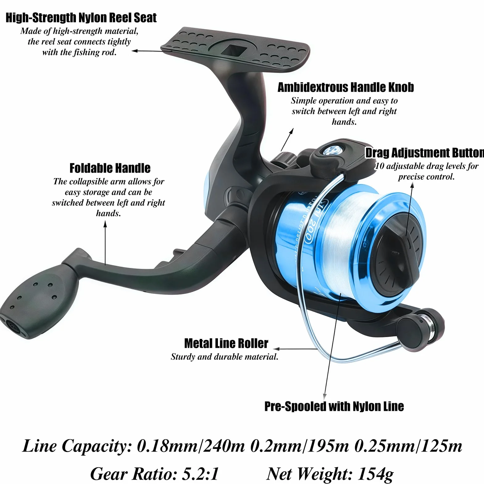 Ensemble De Pêche Télescopique 1.5m avec Moulinet, Leurres Et Sac De Transport
