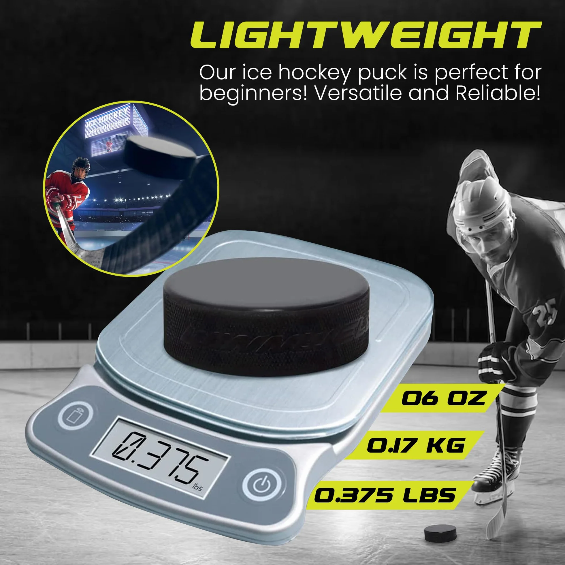 Winnwell 18 palets de hockey sur glace noirs 170,1 g officiels