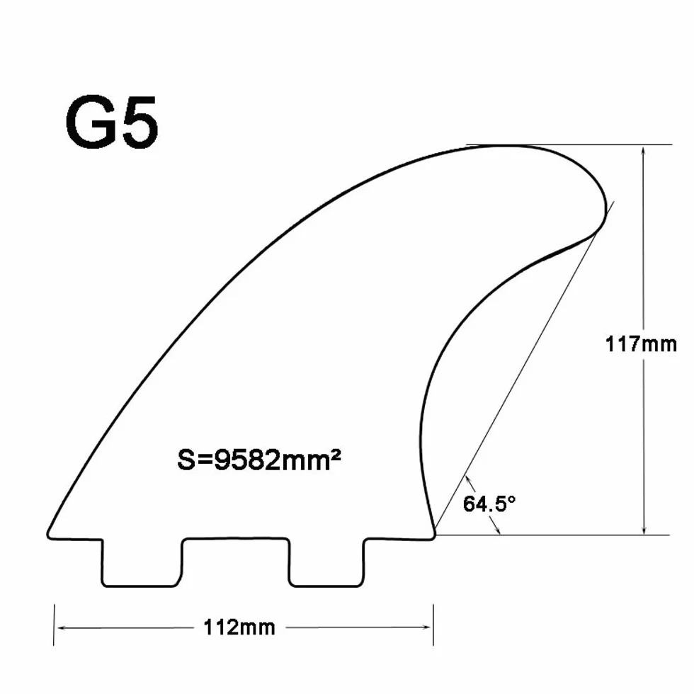 Planche De Surf Fins 3 Palmes Fibre De Verre Thruster Set