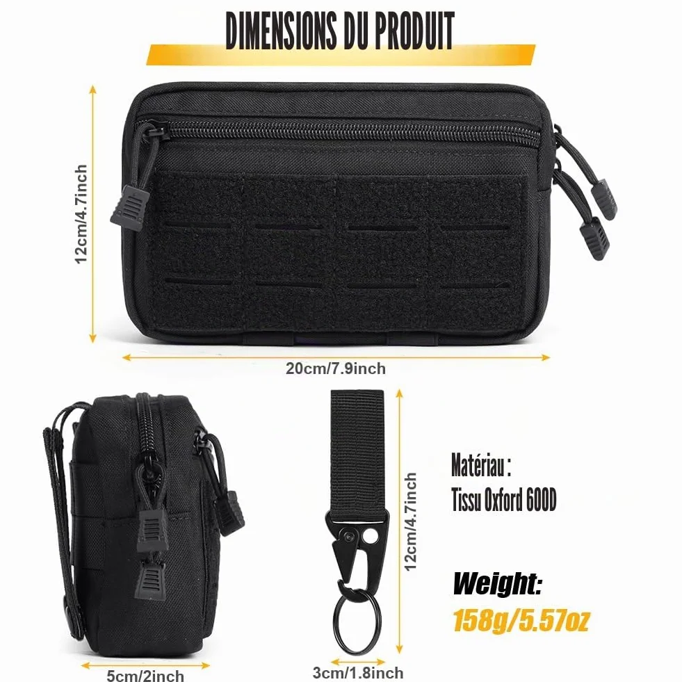 Flintronic Tactique Molle Nylon Sac Ceinture Militaire EDC Gadget Téléphone Plein-Air Randonnée