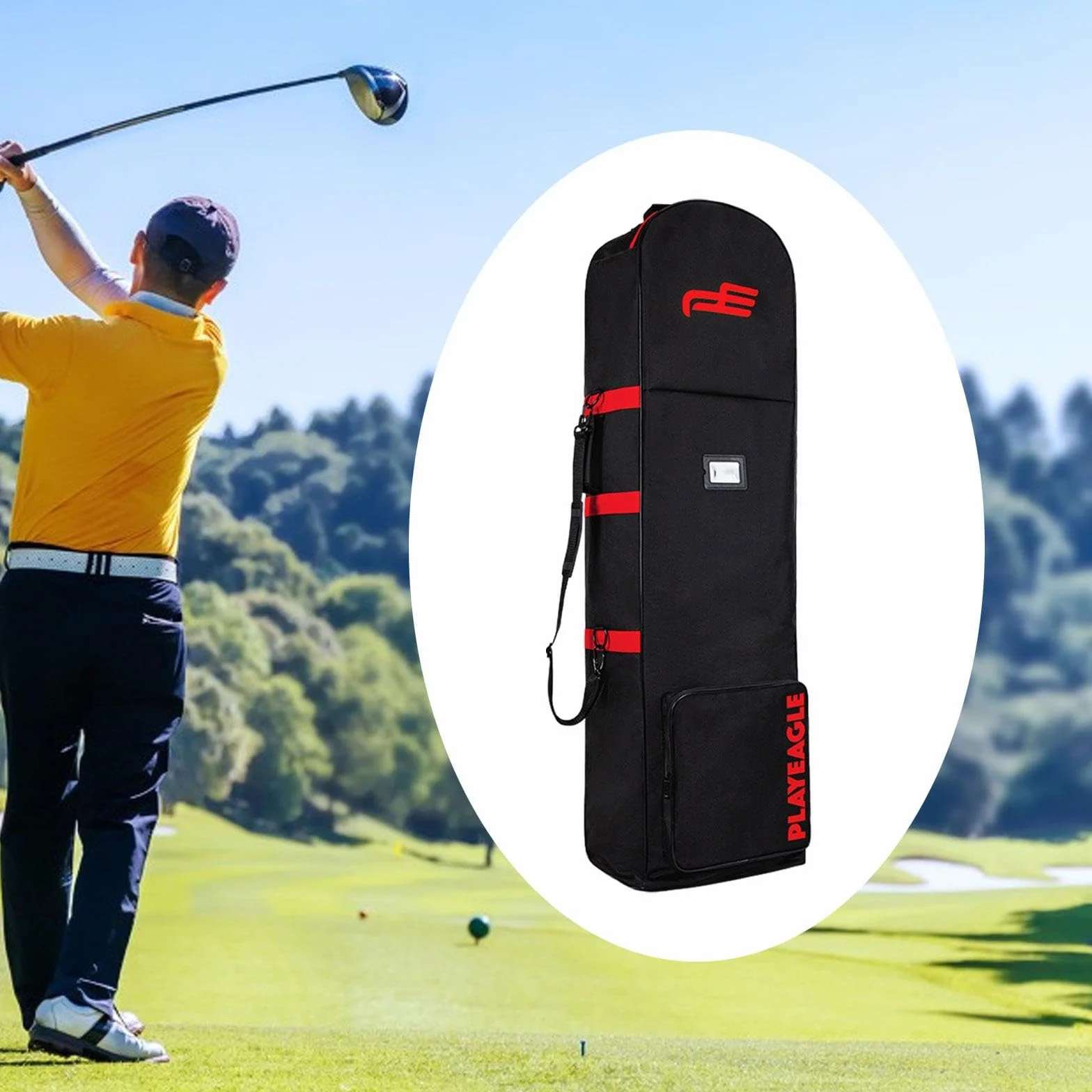 Sac de Transport pour Golf Milageto avec Roulettes, Housse de Protection pour Voyage Aérien
