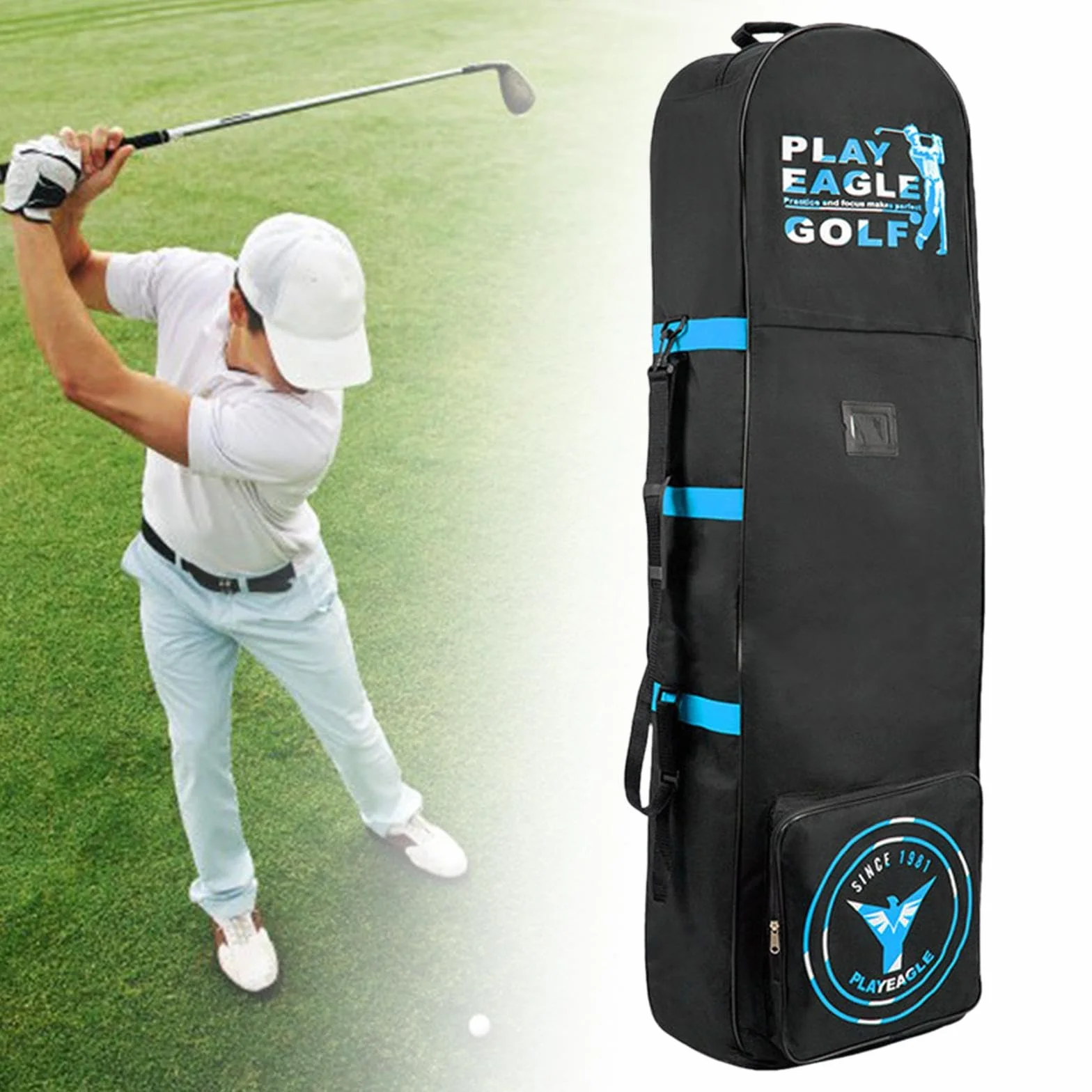 Sac de Voyage de Golf Rockible avec roulettes, Bleu