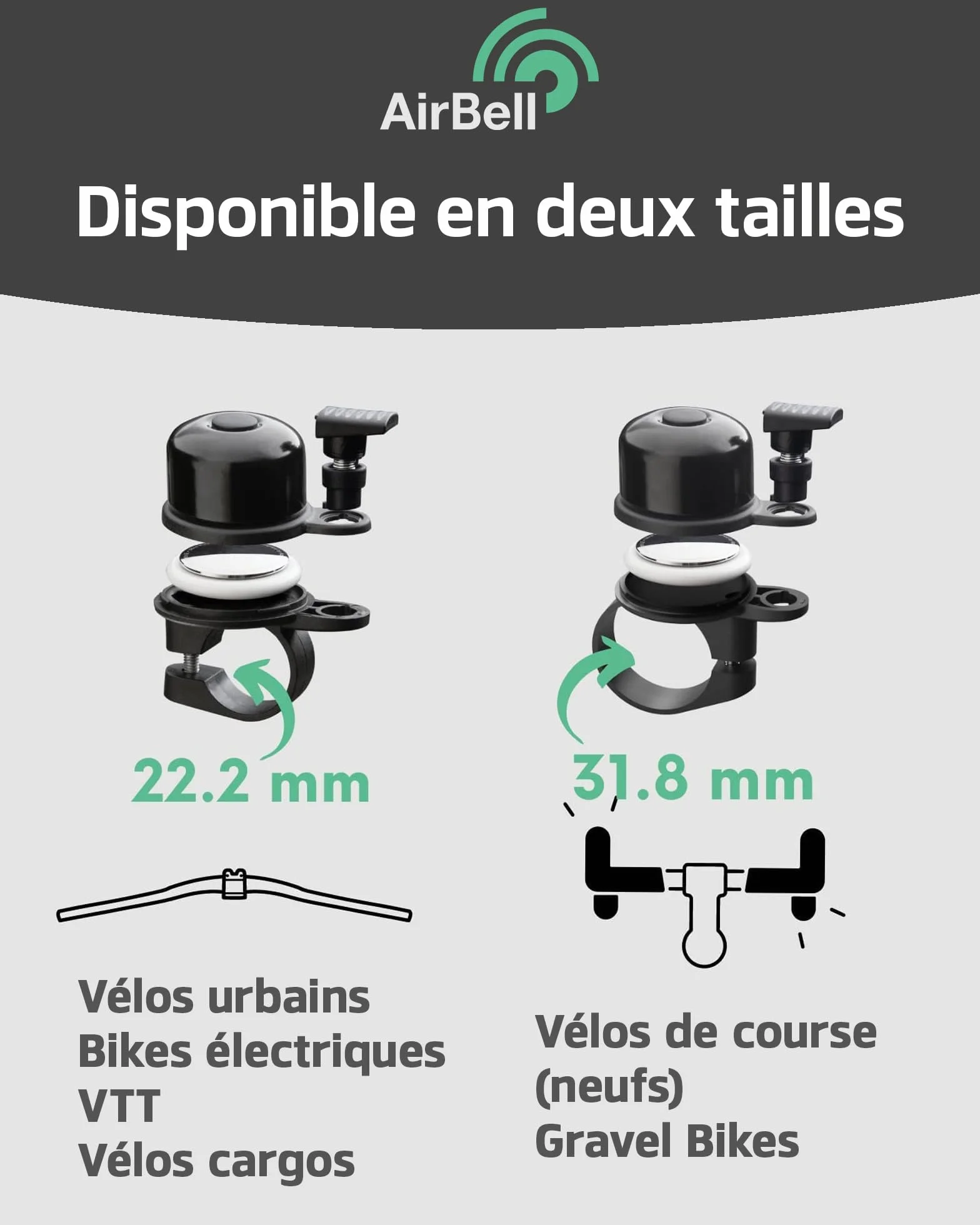 AirBell Apple AirTag Alarme antivol pour vélo