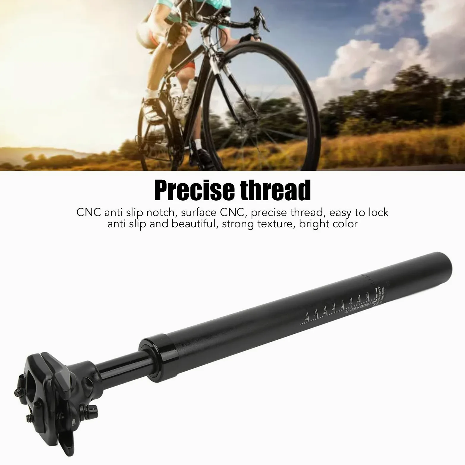 Topyond Tige De Selle De Vélo en Alliage D'aluminium De Qualité Supérieure, Longueur 400 Mm, Diamètre 30,9 Mm, Usinée CNC, Tige De Selle à Suspension pour Remplacement De Vélo