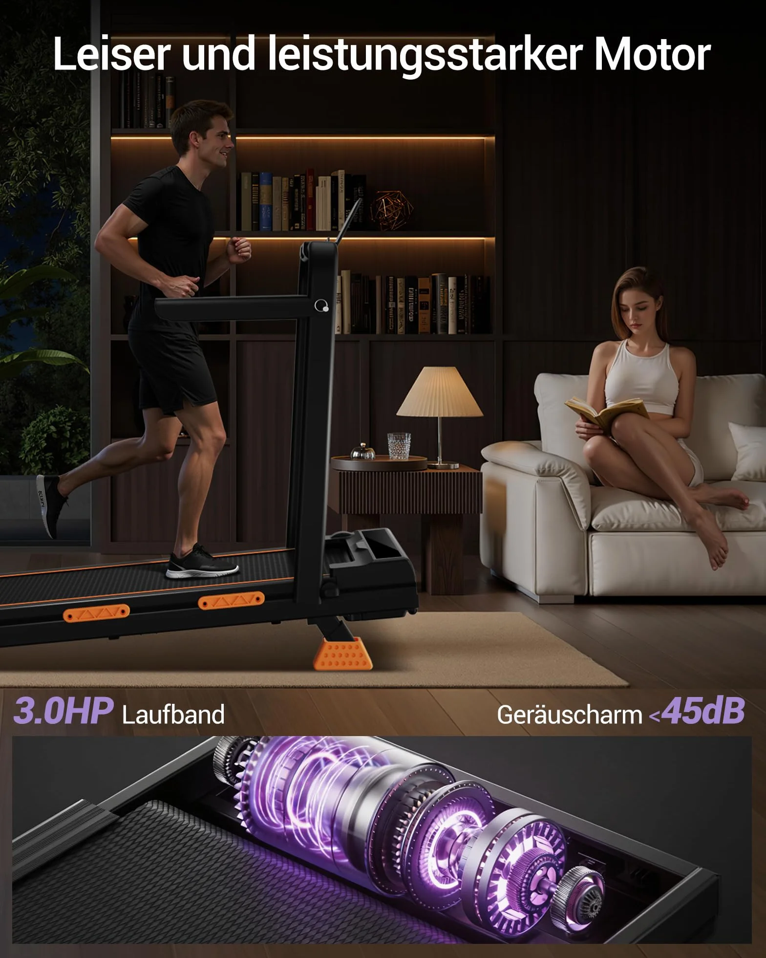 CURSOR Tapis de Course Pliable Inclinable 16%, 10km/h, 3.0 HP, 159KG, Affichage LED, Télécommande