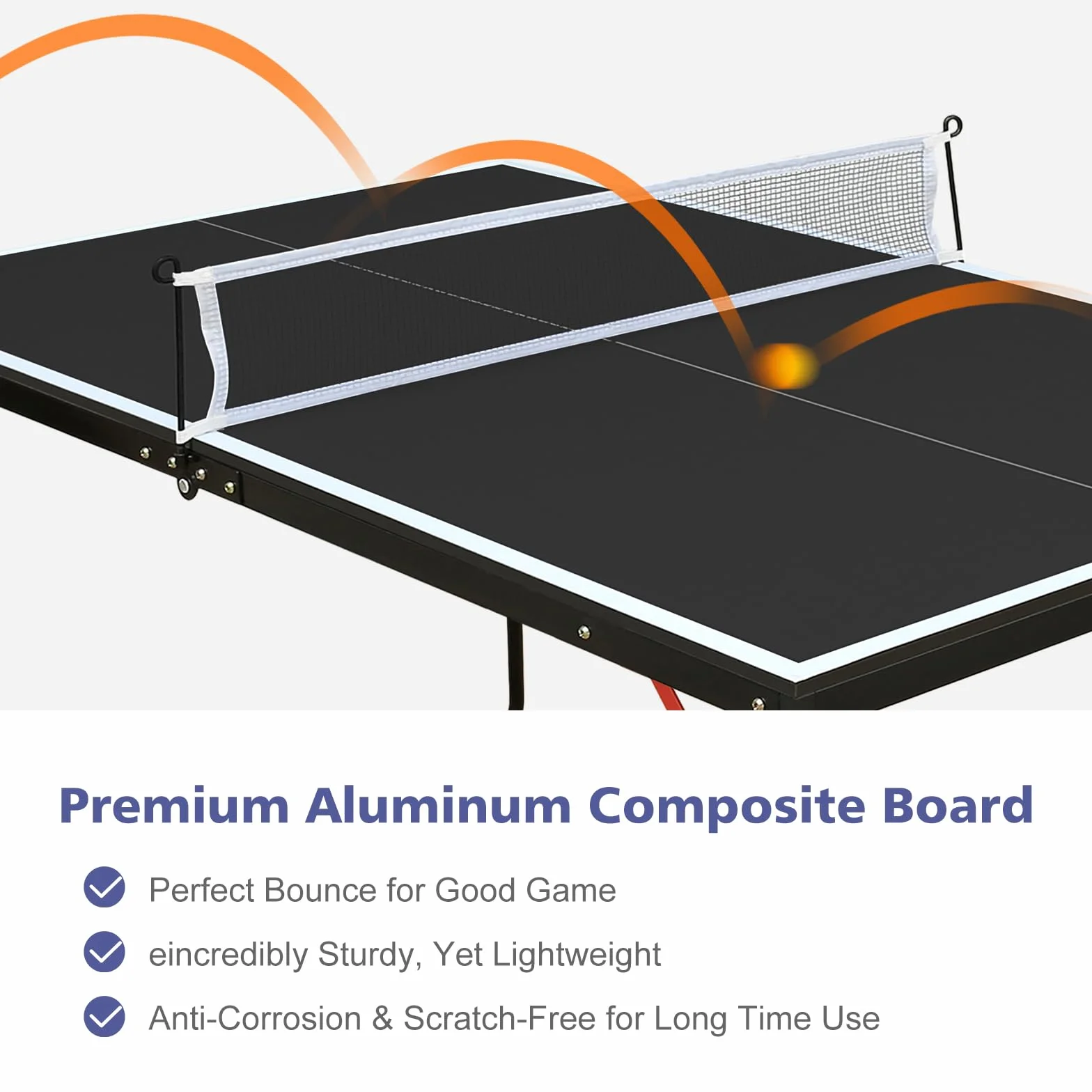 Table de Ping Pong Pliable MDF 137 cm avec Filet Raquettes Balles Noir pour Adultes Enfants Intérieur Extérieur