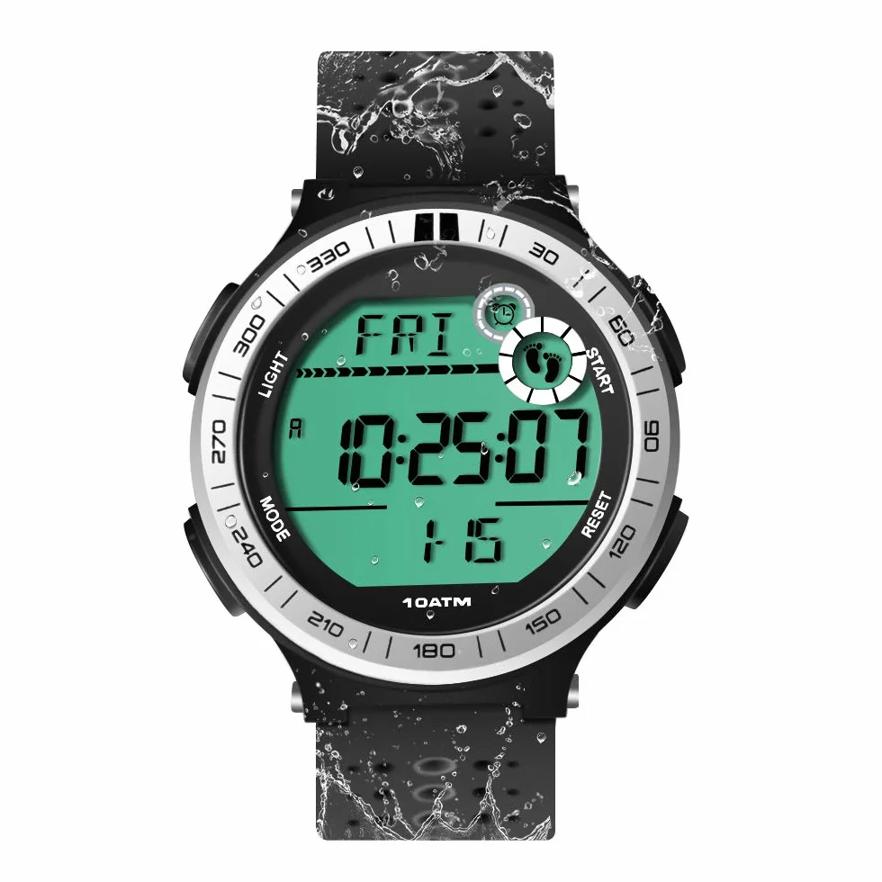 Montre Sport Homme Etanche 100 Mètres Pédomètre Chronomètre Réveil Calendrier Rétroéclairage
