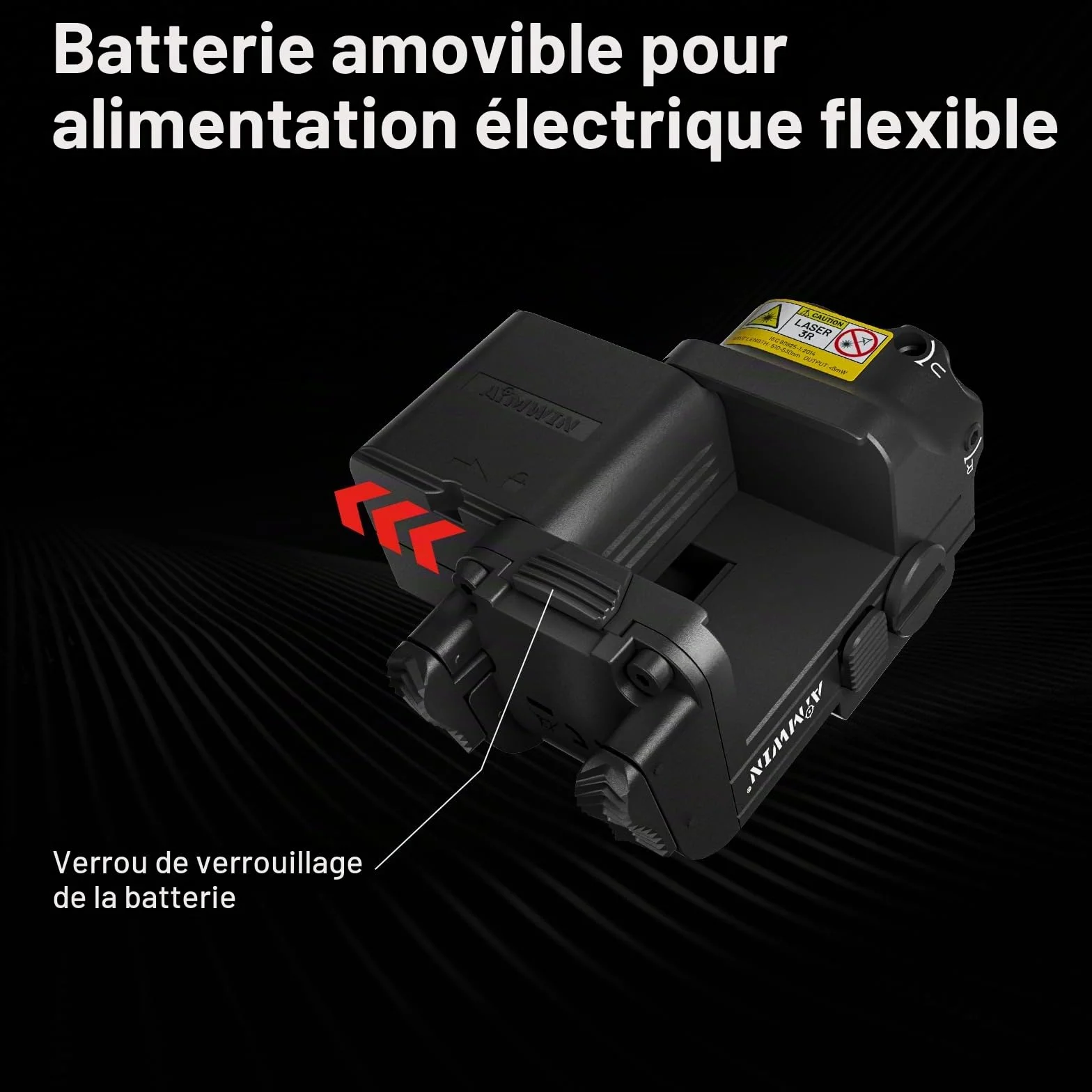 AIMWIN WL10 GL Lampe LED Tactique 900 Lumens Indicateur Vert Recharge Magnétique Montage Rail Universel