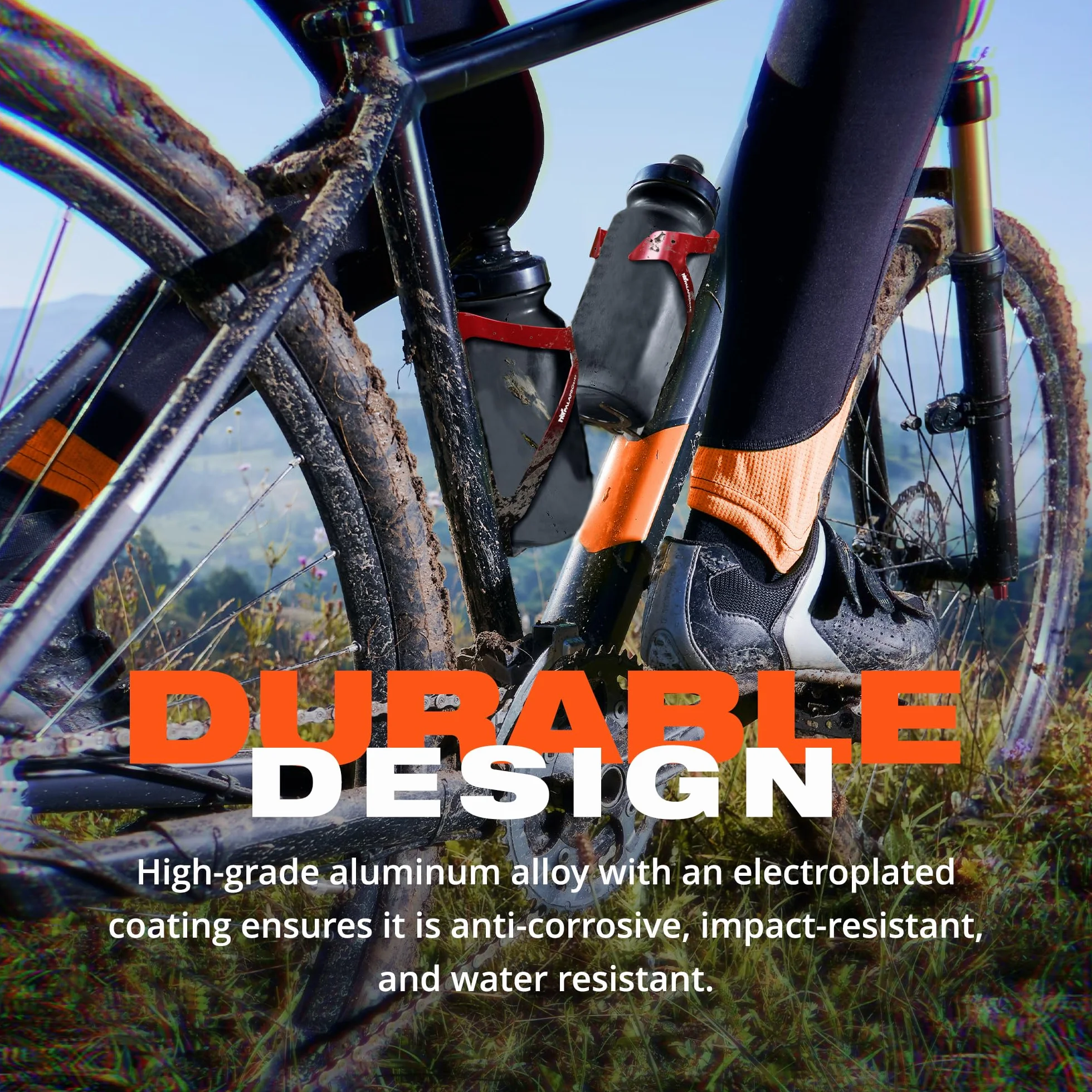 Porte Gourde Velo VTT Route Aluminium Électroplaqué Ultraléger 26 g Accès Frontal Adaptateur Bouteilles Eau Jetables Rouge