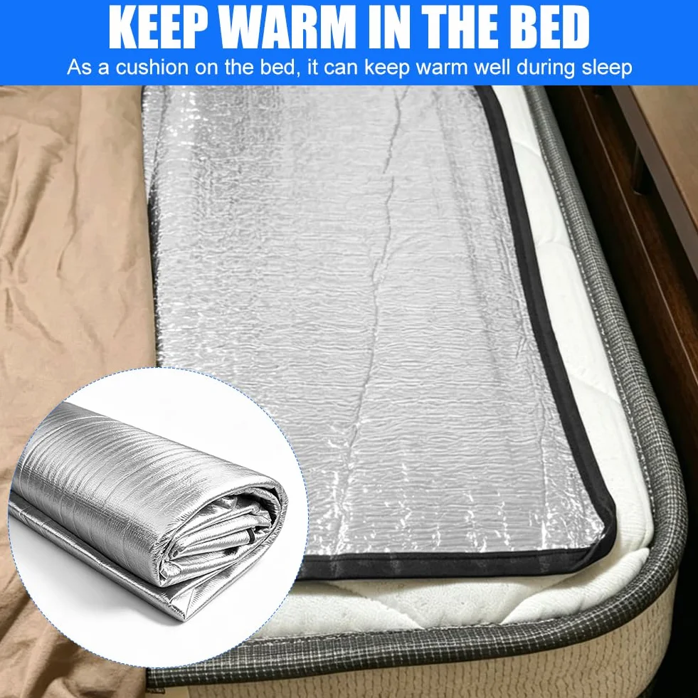 Matelas thermique de camping isolant mousse aluminium 200 x 200 cm tapis de sol randonnée