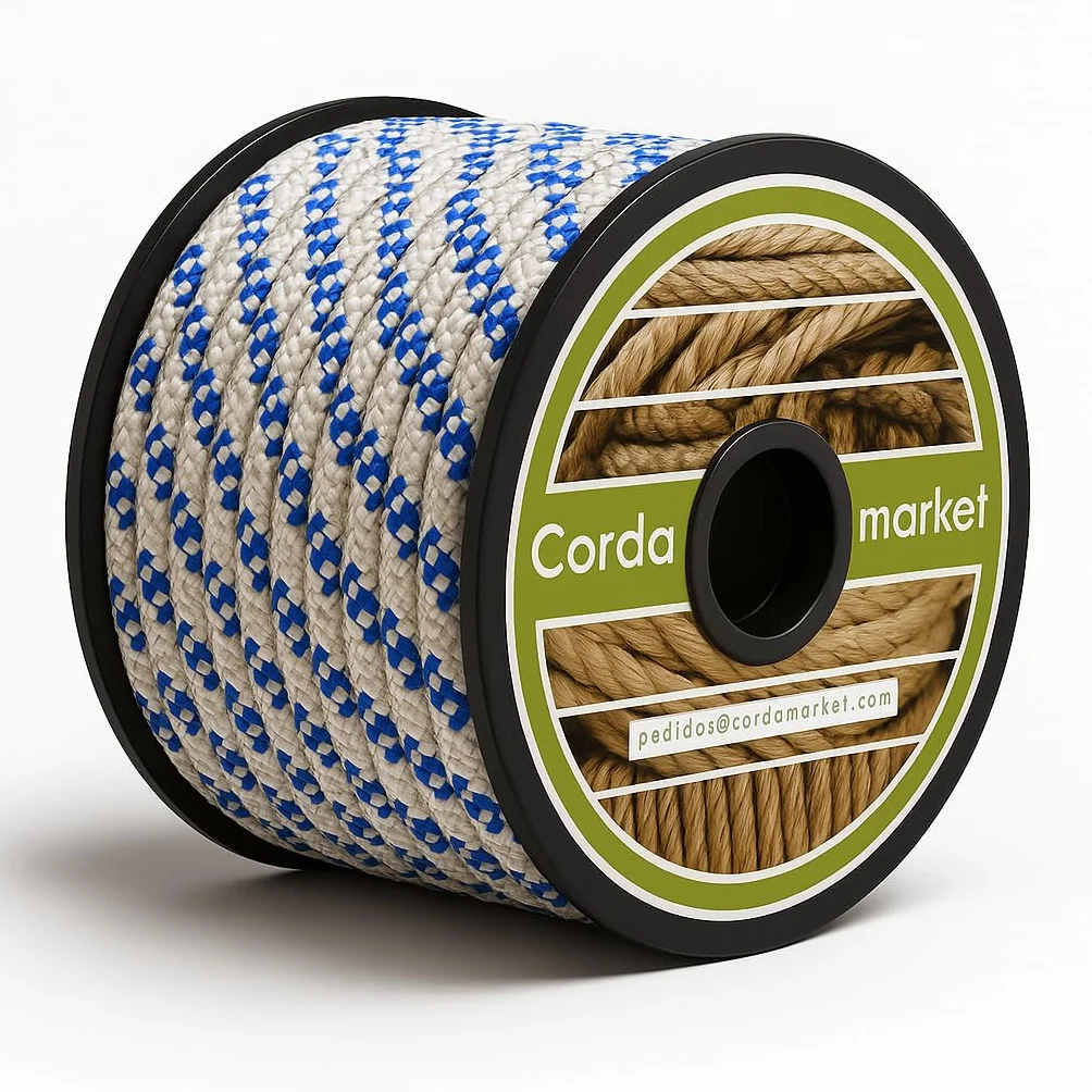 CORDAMARKET 10 mm Corde drisse, Adulte, Unisexe, Blanc, 25 m