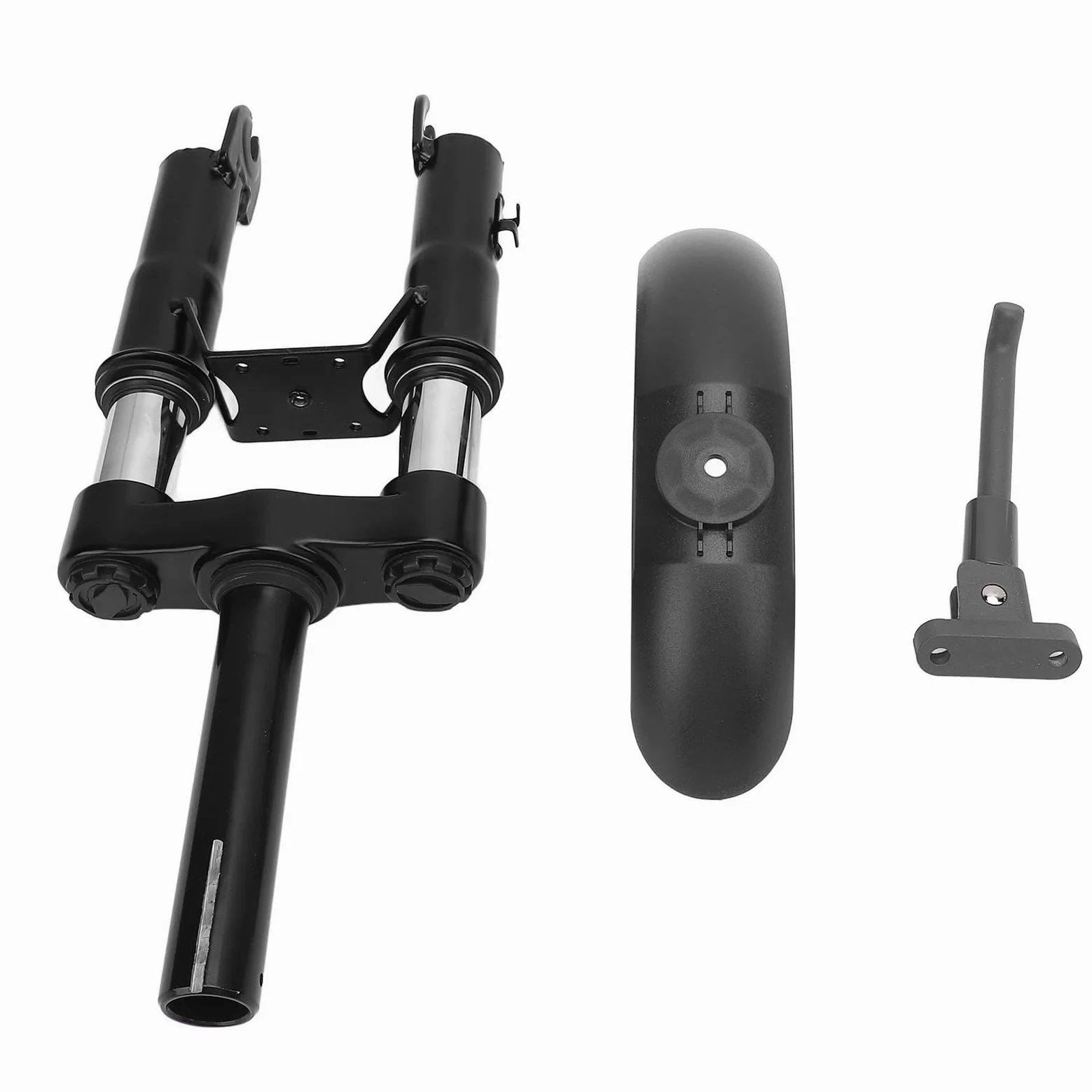 Tbest Kit de Suspension Avant de Scooter électrique, Fourche Avant à Suspension Hydraulique en Acier PC avec Vis de Béquille de Garde-Boue pour Accessoires M365