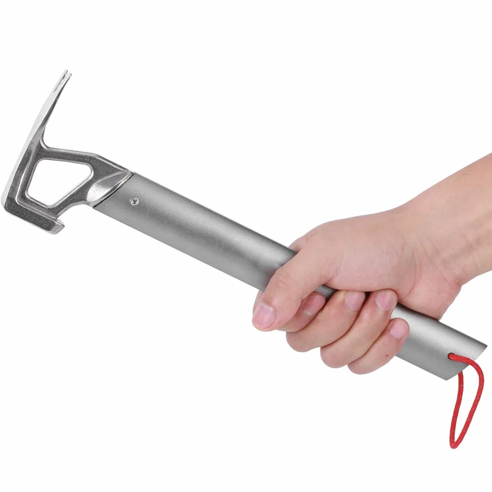Marteau de Tente de Camping en Acier Inoxydable avec Ouvre-Bouteille et Extracteur de Piquets