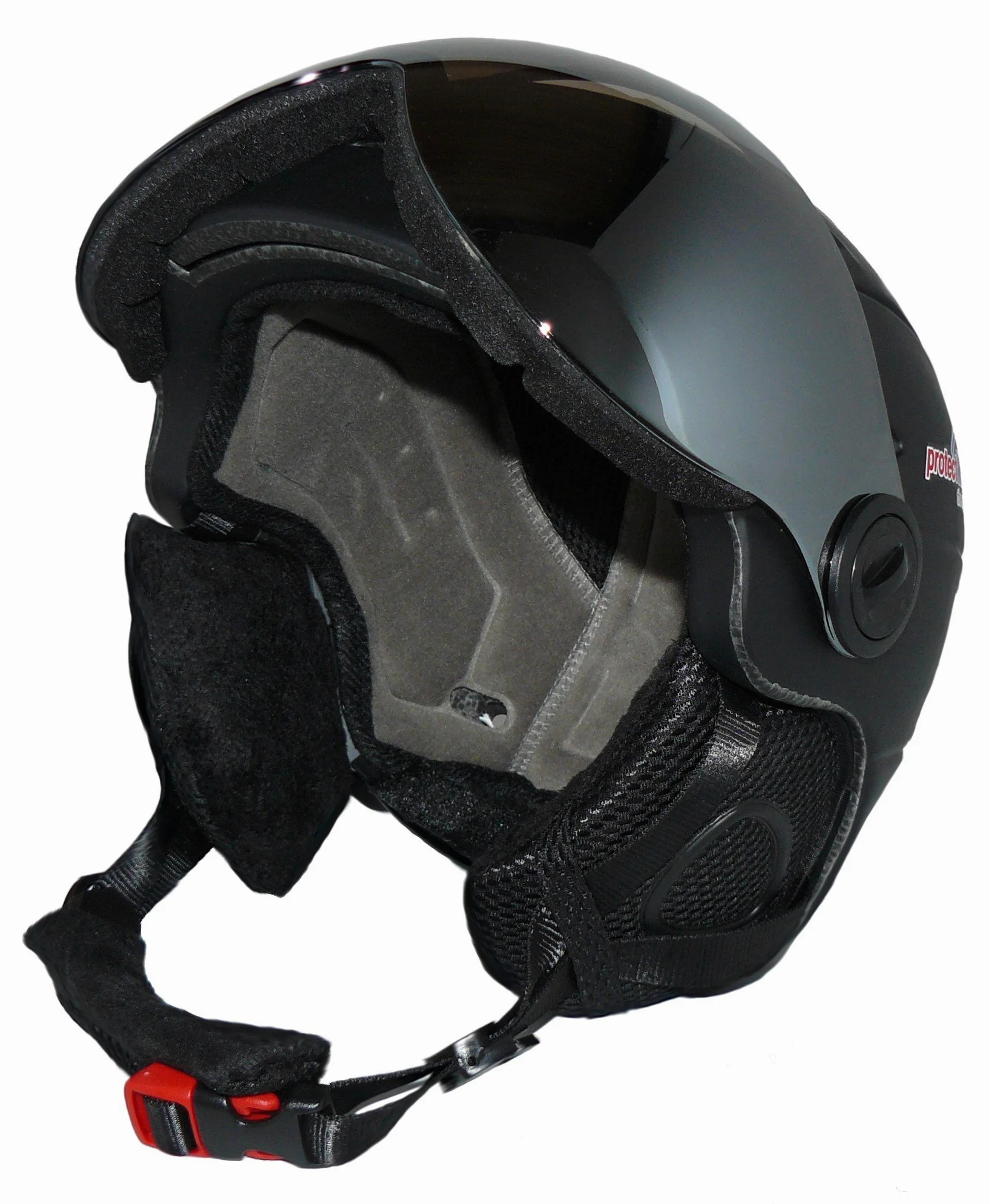 Casque de ski MS95 noir mat avec deux visières rabattables