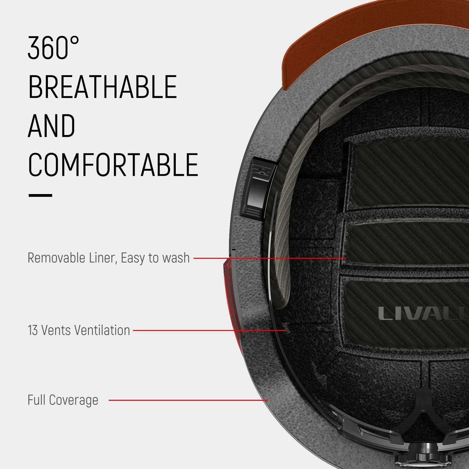 Casque Intelligent LIVALL, Casque de vélo Bluetooth avec capteur Automatique LED, côtés - Micro intégré, Haut-parleurs, Alerte SOS, Version améliorée du Casque de vélo Intelligent BH51M Neo