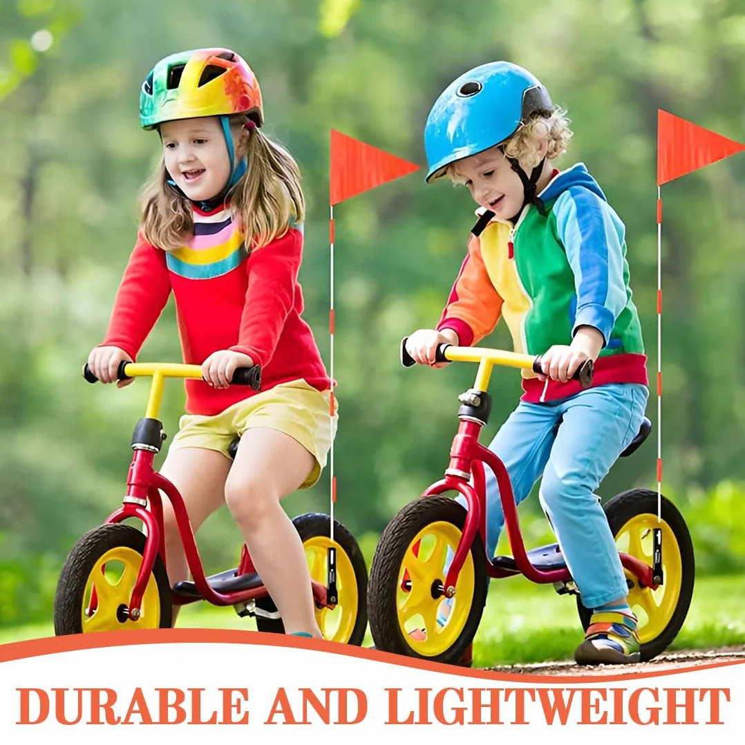 Fanion de sécurité 150 cm avec tige réfléchissante - Drapeau de vélo réglable pour enfant