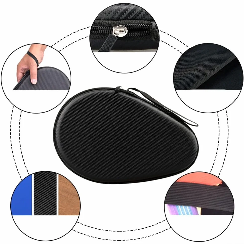 Housse de protection rigide EVA pour raquettes de ping-pong et balles de tennis de table - Design compact