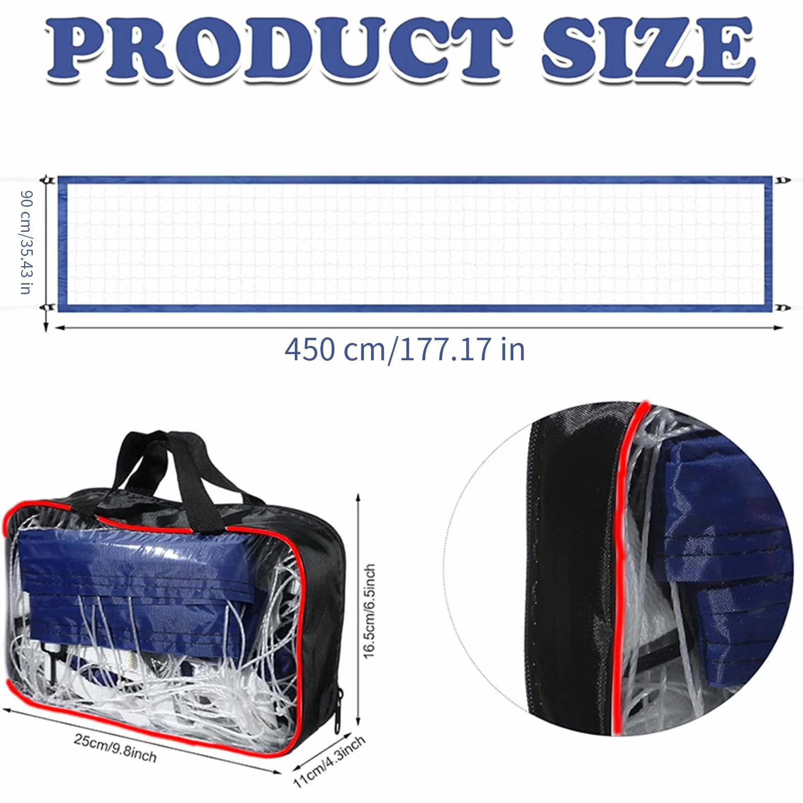 Filet de Volley pour Piscine - Jeu de Volley Ball Portable avec Accessoire Sportif Réglable