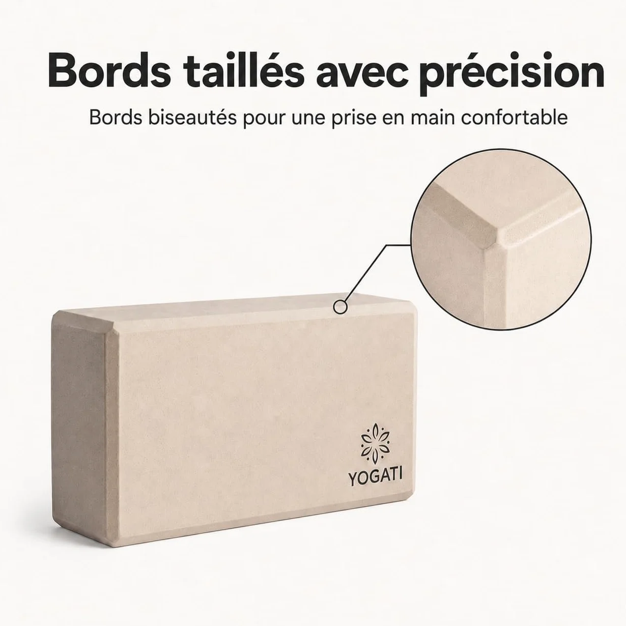 YOGATI Blocs de Yoga en Mousse EVA lot de 2 22x12x7.5 cm Antidérapant pour Pilates Fitness