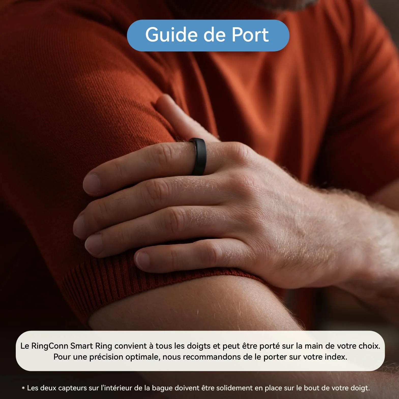 RingConn Gen 2 Smart Ring Suivi Apnée Sommeil 12 Jours Autonomie Argent Taille 8