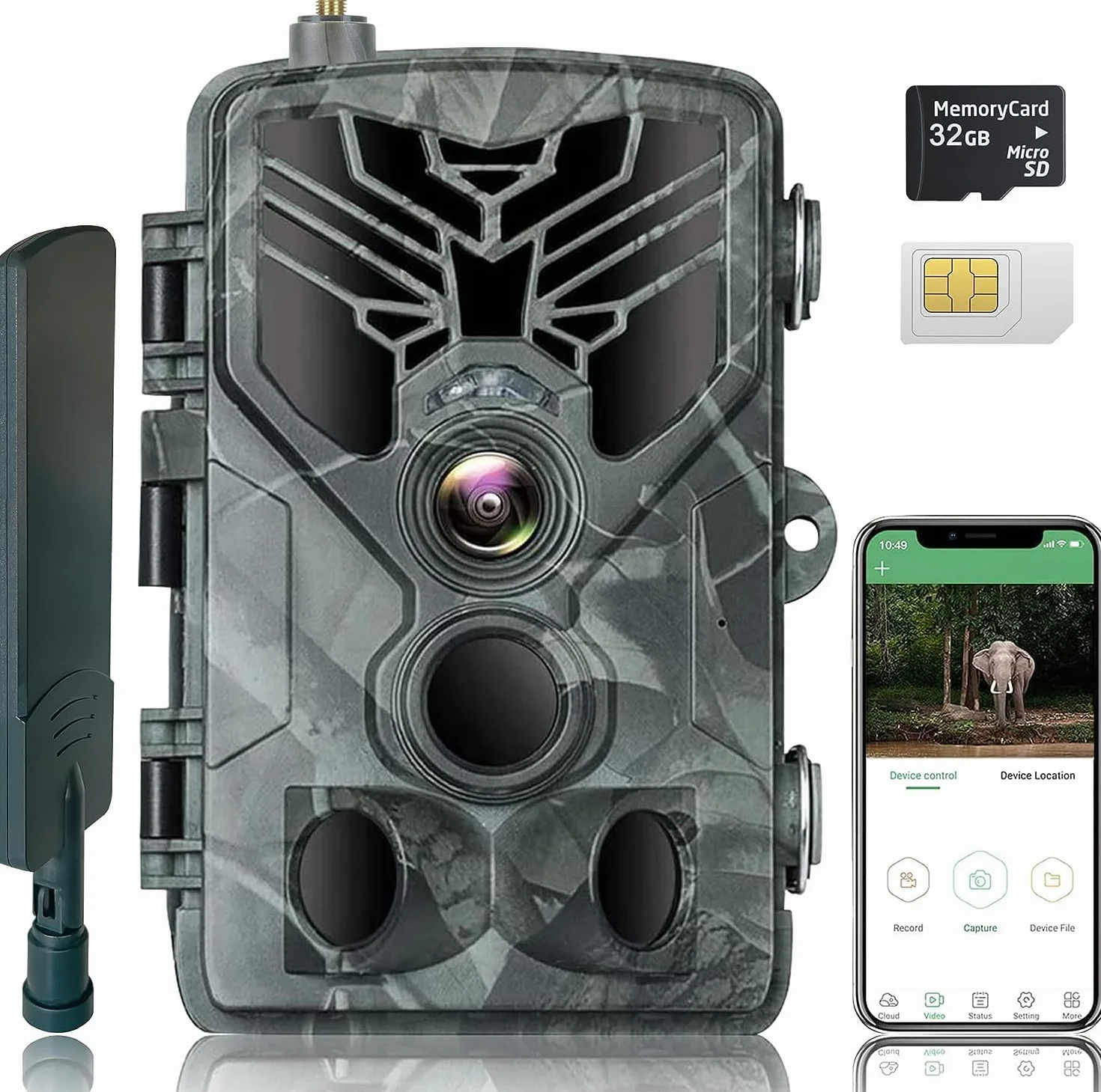 Camera de Chasse 4G APP, 4K 120MP Caméra Chasse avec Carte SIM, Envoi de Photos, Vidéo en Direct, Piege Photographique Nocturne Infrarouge