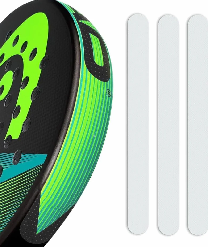 Silicone Padel Racket Protection Transparente Rugueuse 35x370 mm 3 Pièces