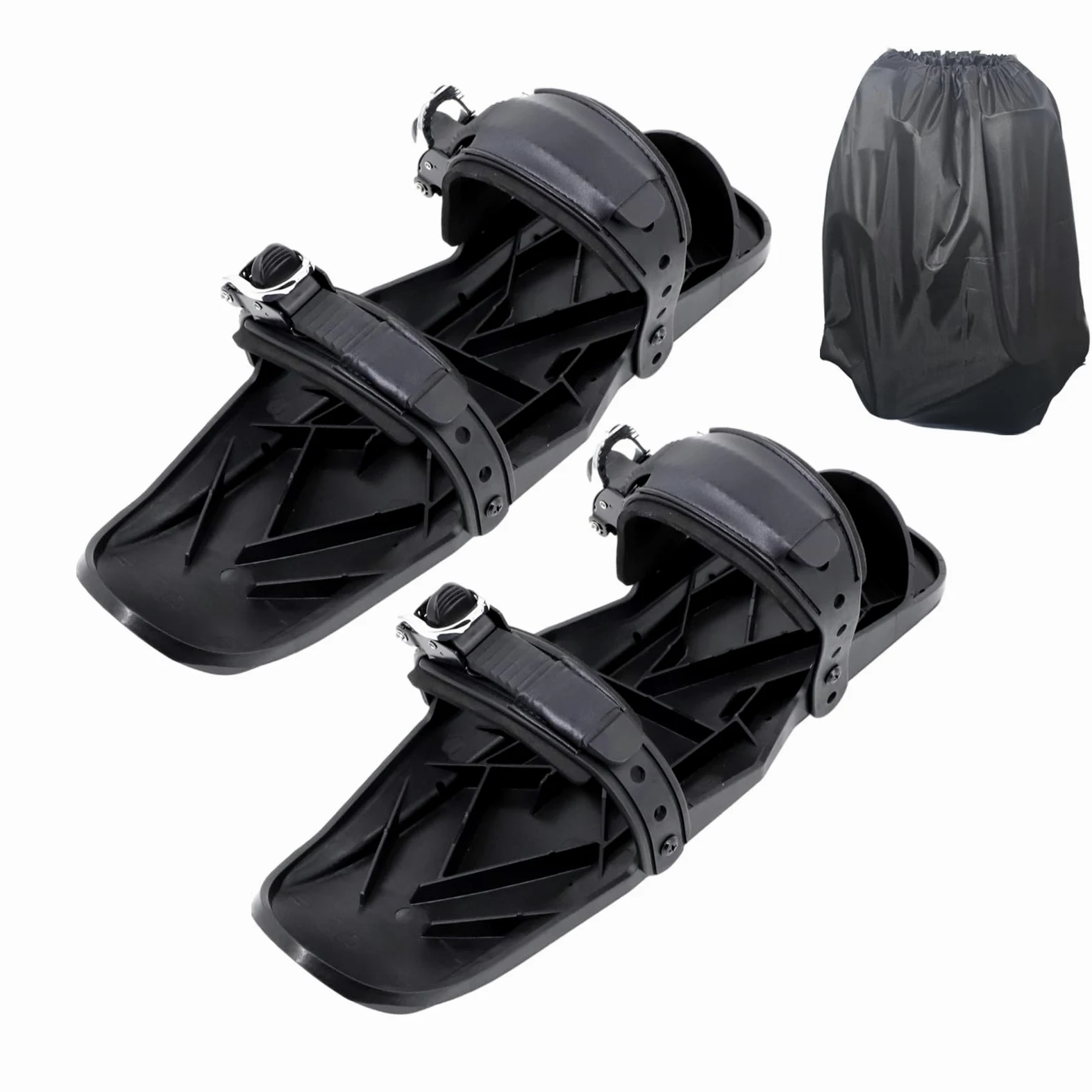 Patins à neige d'hiver – Skis courts en nylon acier inoxydable avec boucle | en métal, ajustement ferme, construction solide et stable | Pour et adultes, parcs de neige, montagnes, sports de