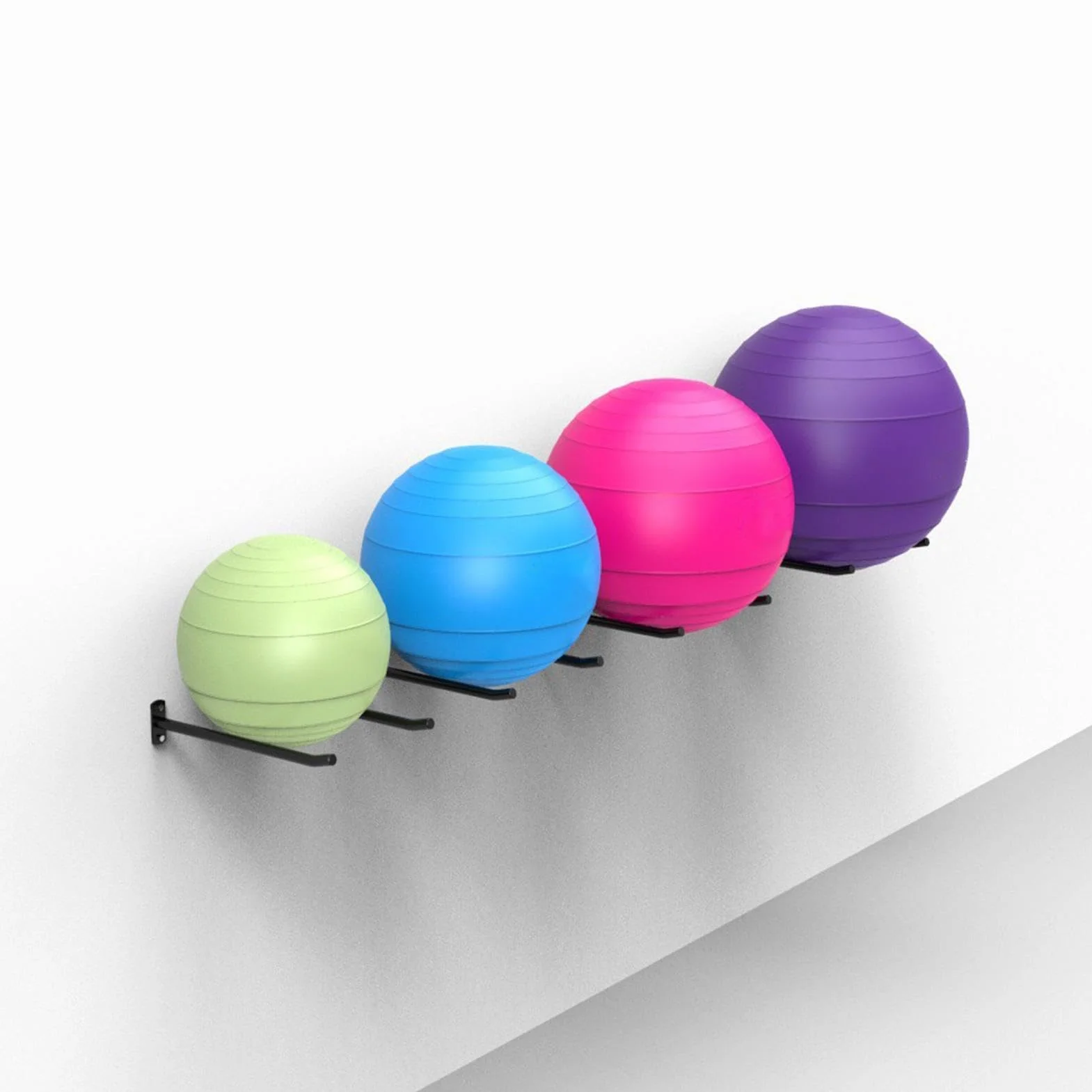 Lot de 2 supports muraux pour ballons de stabilité, accessoires de rangement pour équipement de fitness