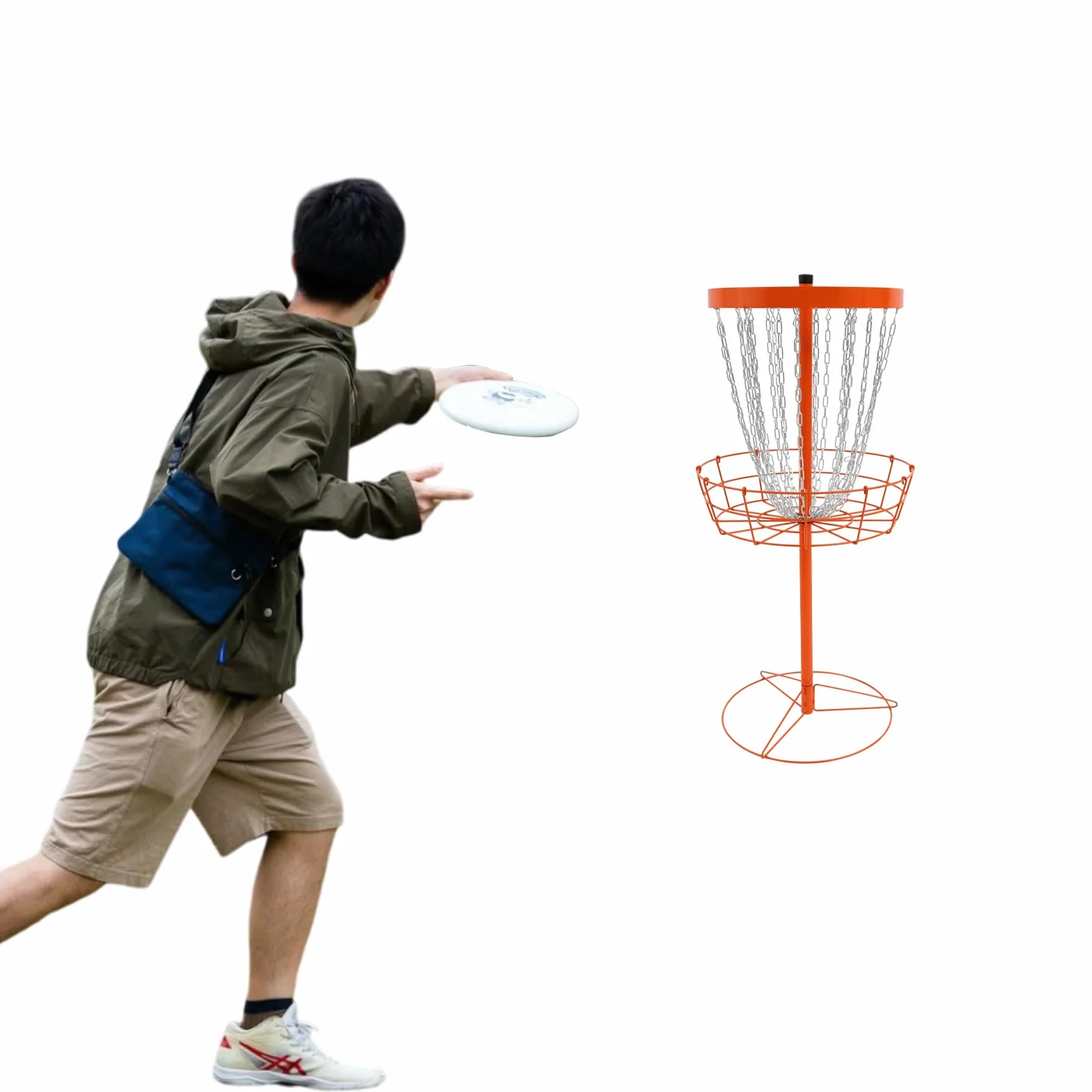 Panier de golf portable Disc Golf 24 chaînes pour jardin parc camping