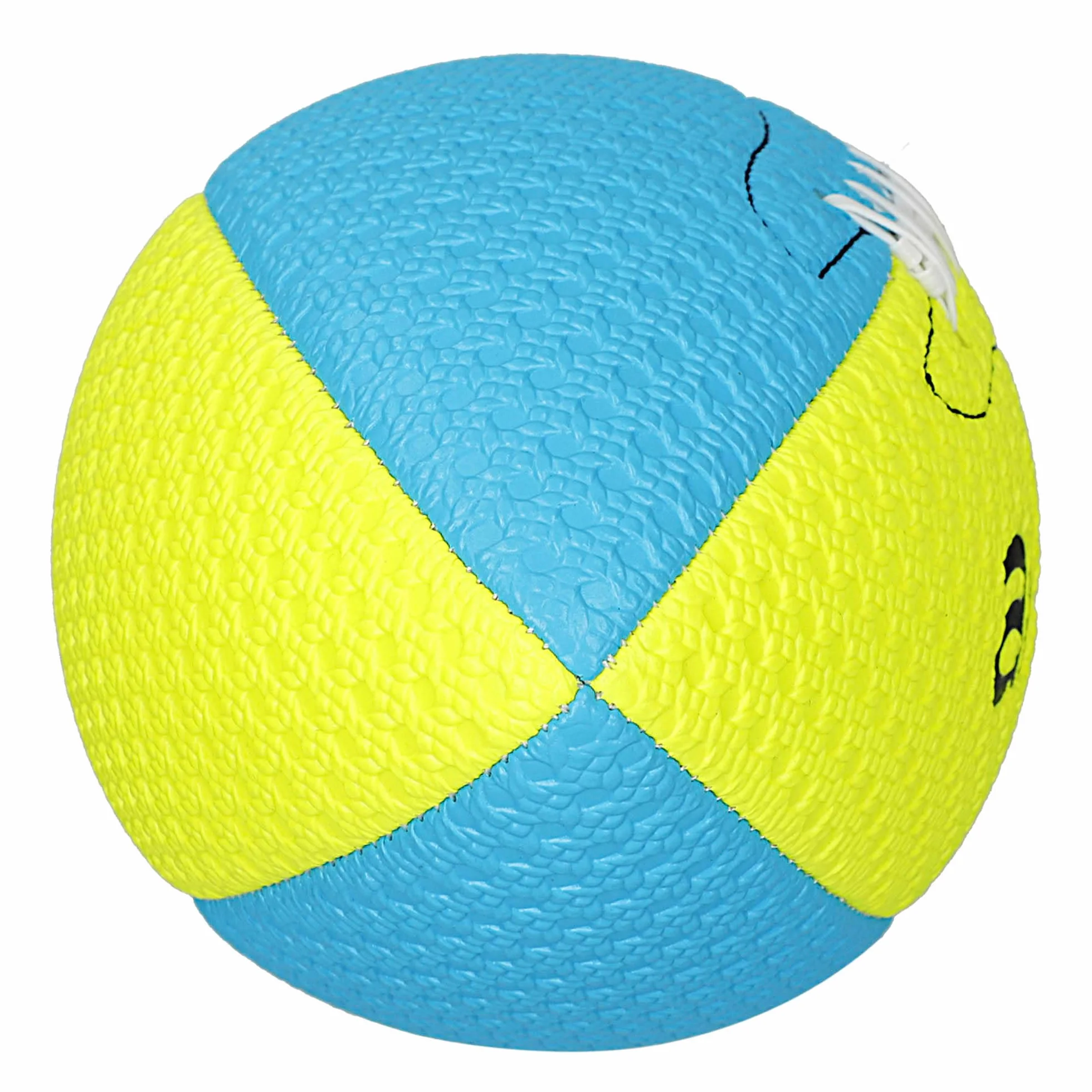 AKTIVE Ballon de Rugby PVC Taille 5 22 cm Jaune Fluo Bleu Entraînement Plein air