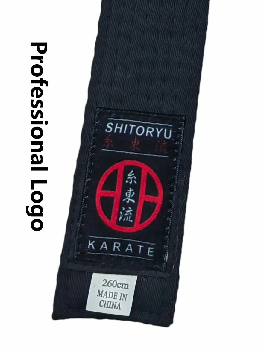 Shito-Ryu Karaté Ceinture noire 4,1 cm large brodé japonaise unisexe