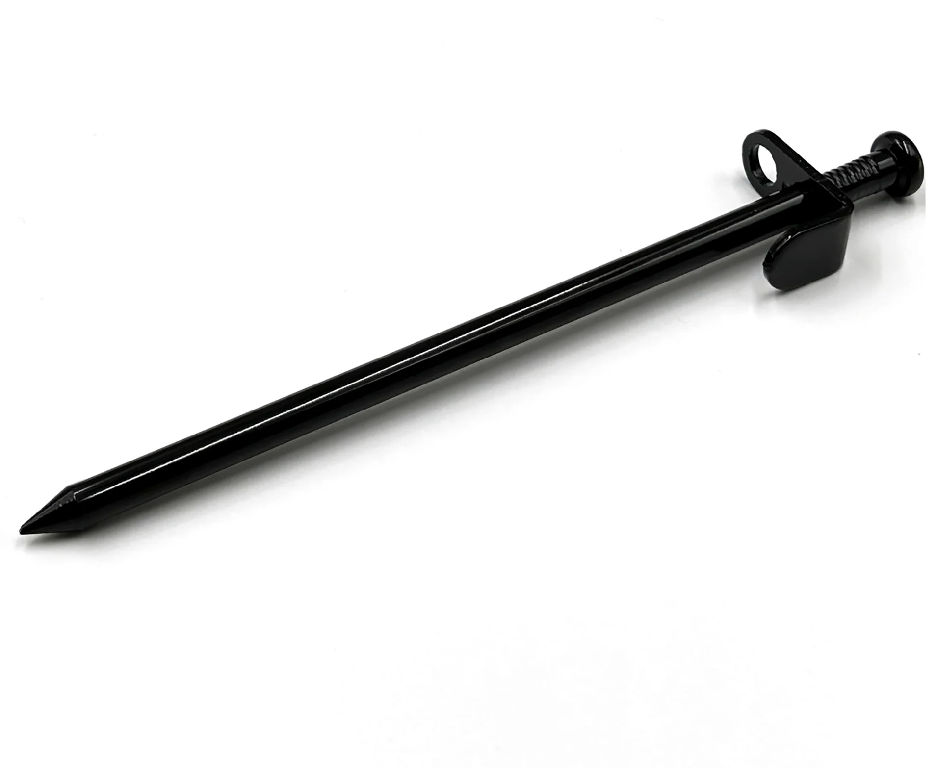 Cheardia Lot de 20 piquets de tente robustes de 25,4 cm - Piquets de camping en métal noir pour tente, bâche, auvent, incassables et rigides