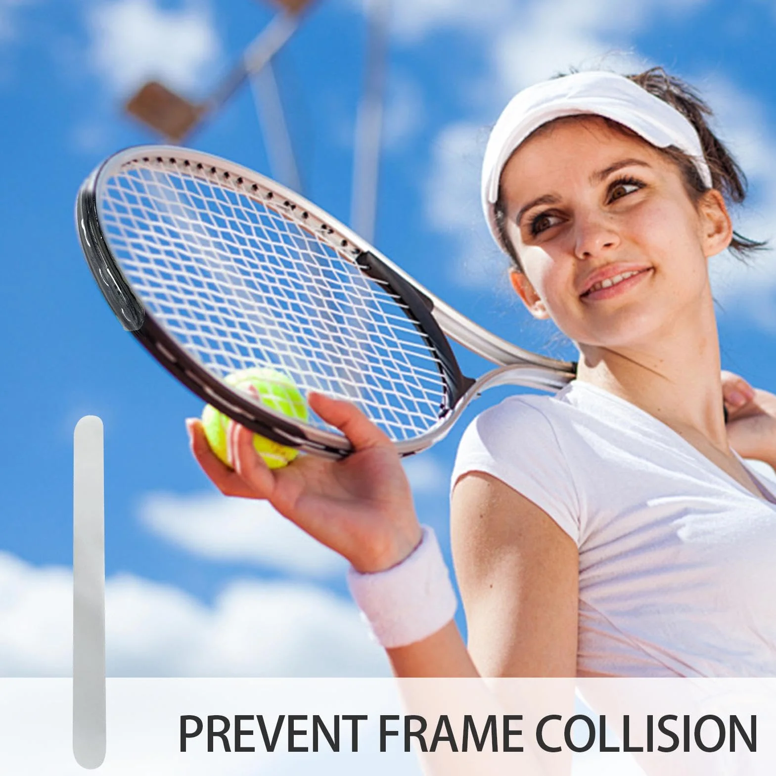 Bande de protection transparente pour cadre de raquette de tennis