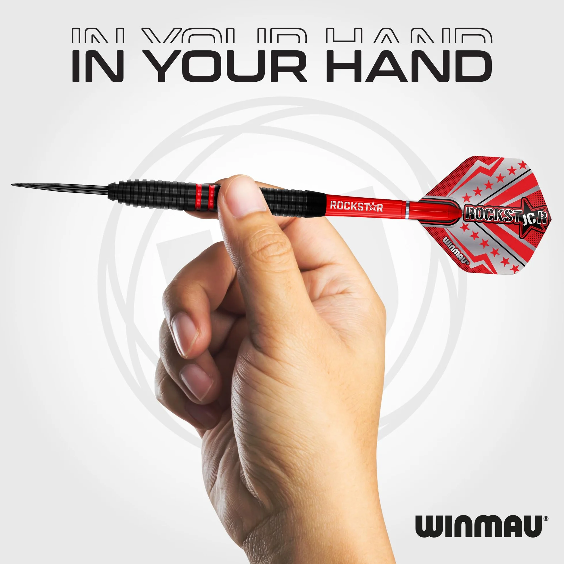 WINMAU Darts Joe Cullen Rockstar 20g Laiton Jeu de fléchettes avec ailettes tiges Carte de Score