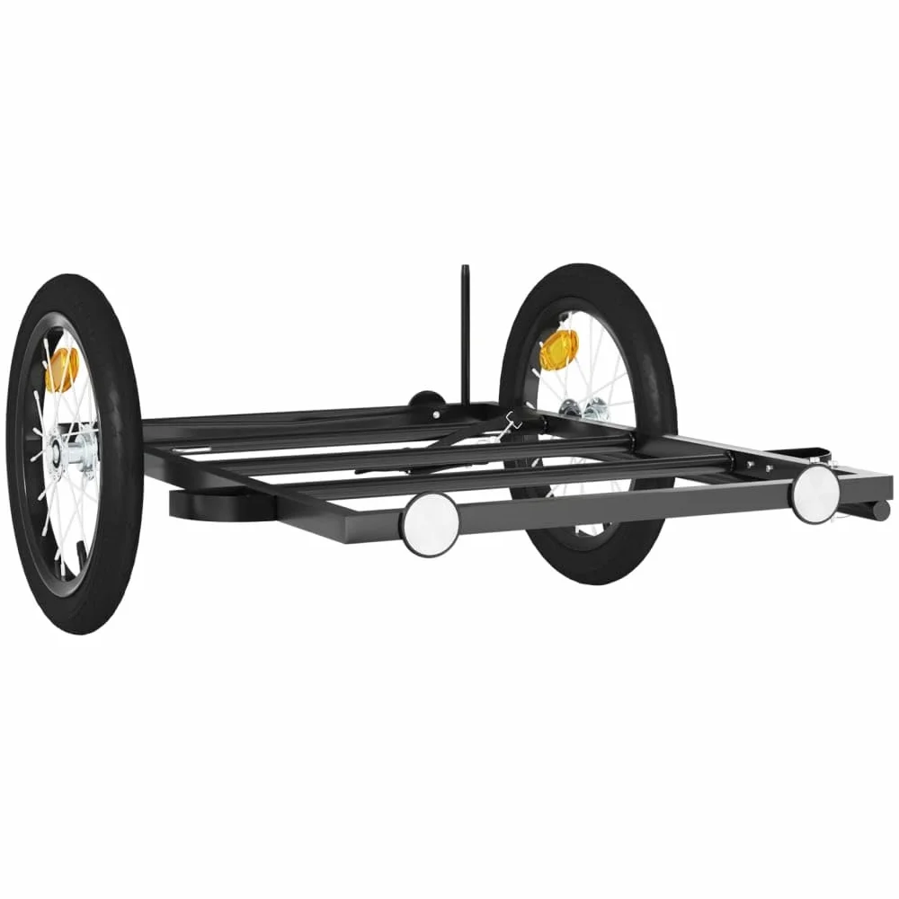 Générique Remorque de vélo Noir 126x63x34 cm Fer,Remorques de vélo,5.8KG-94205