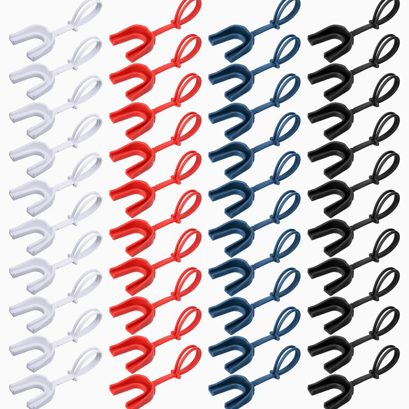 Seematn Lot de 40 protège-dents en vrac avec sangle pour jeunes boxes, sports et sports - Pour basket-ball, crosse, hockey, lutte