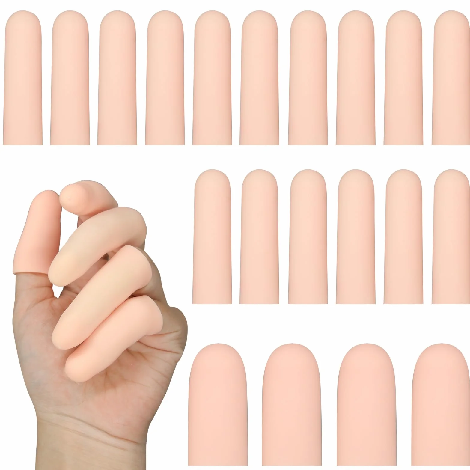 HINGTAI Lot de 20 protège-doigts en gel pour le pouce, manchons en silicone
