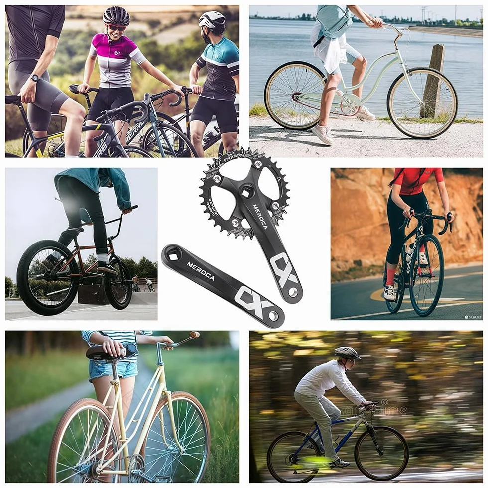 Pédalier VTT MTB à cône carré 170mm 104 BCD Compatible 8/9/10/11 Vitesses 32T 34T 36T 38T 40T 42T Chainring Crank Set