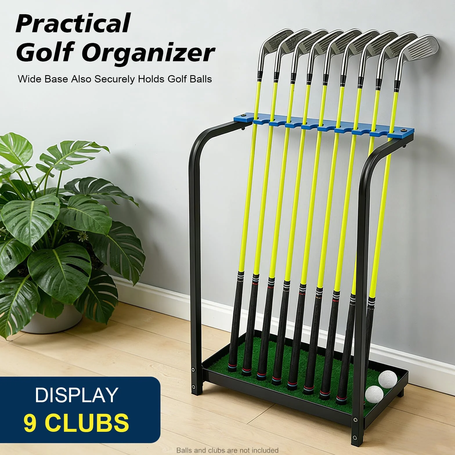 Support de putter de golf en métal robuste pour 9 clubs