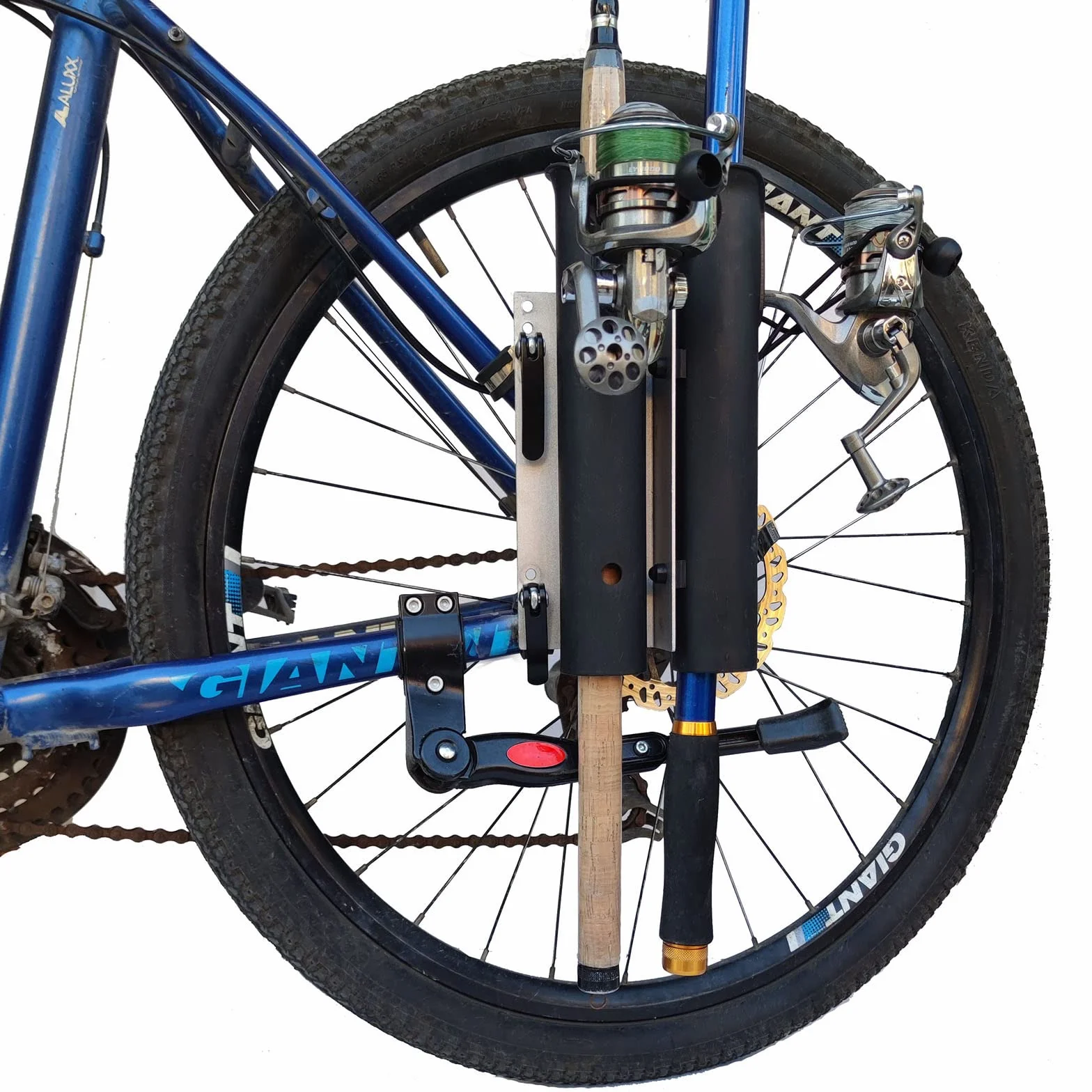 Support de canne à pêche pour vélo, porte-canne pour 2 cannes, noir