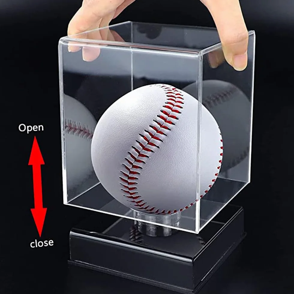 Vitrine Baseball en Acrylique Transparente Autographiée avec Base pour Balle de Golf