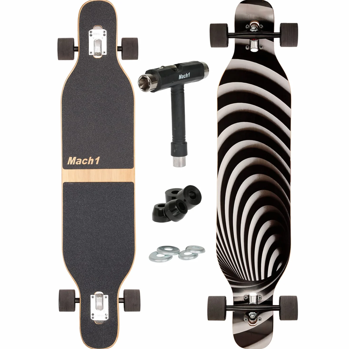 FunTomia Longboard Camber Flex1 Drop Through Cruiser Freeride Planche complète