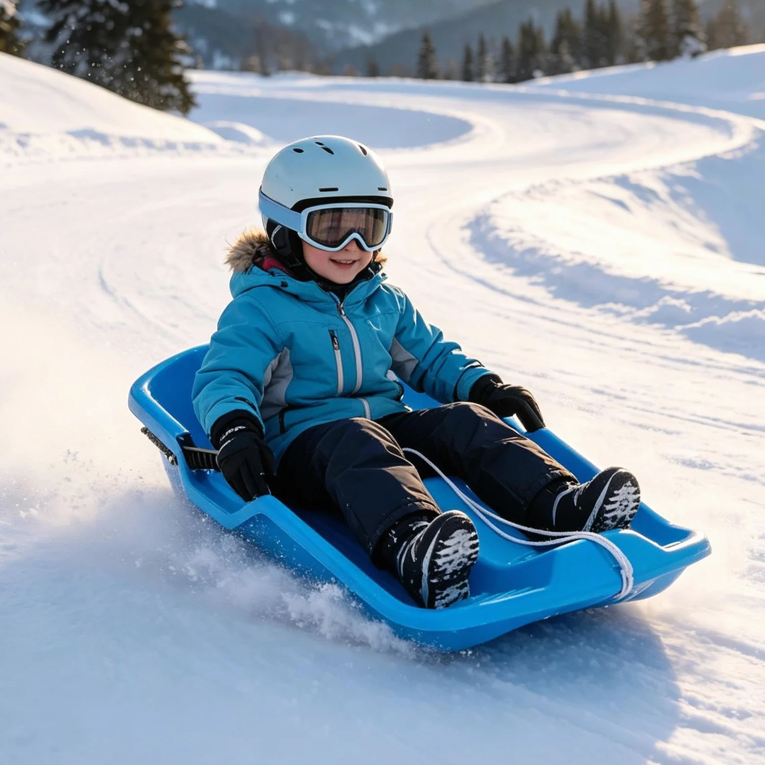 Luge De Neige Pour Toboggan Biplace Léger Et Portable Avec Corde De | Planche Luge Neige Hiver Pour Garçons Filles Extérieur Plage Sable Glace Pentes Toutes Saisons