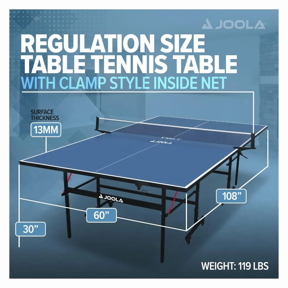 JOOLA Table de Tennis de Table Inside, Table de Ping-Pong d'Intérieur, Pliable 274 x 152,5 x 76 cm