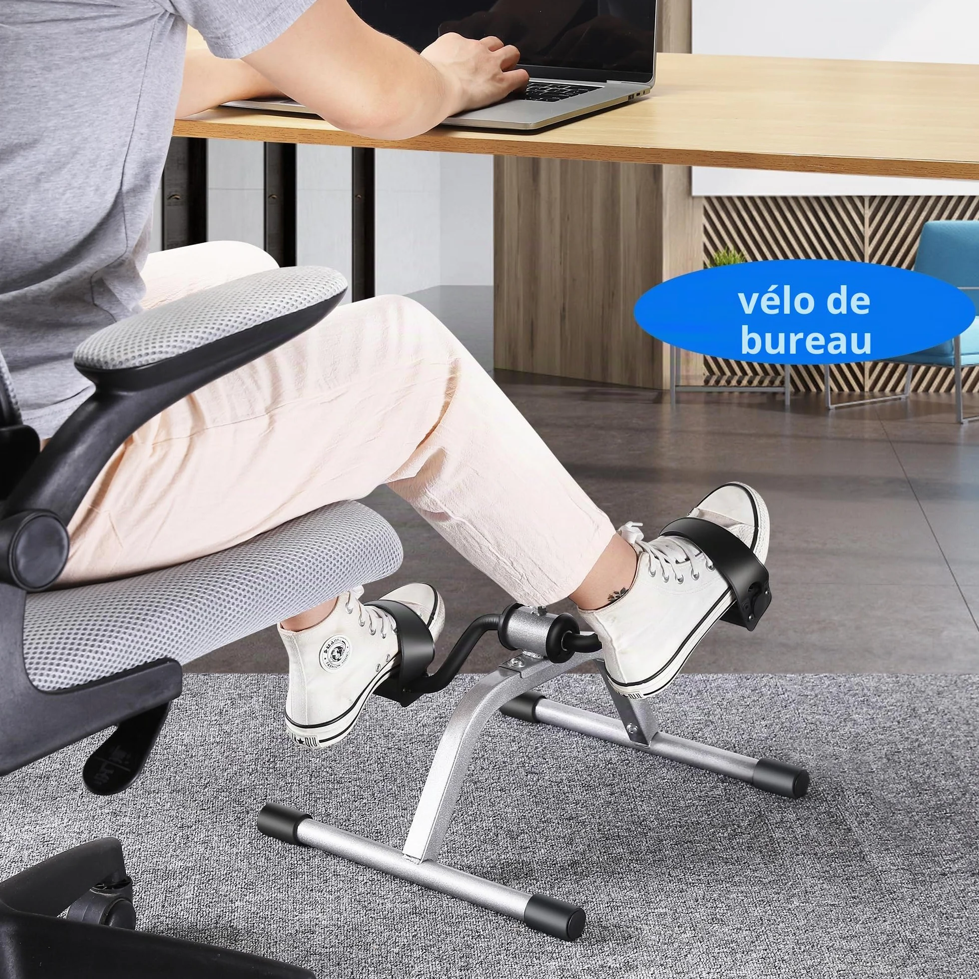 Mini vélo d'exercice à pédales pour récupération jambes bras, portable