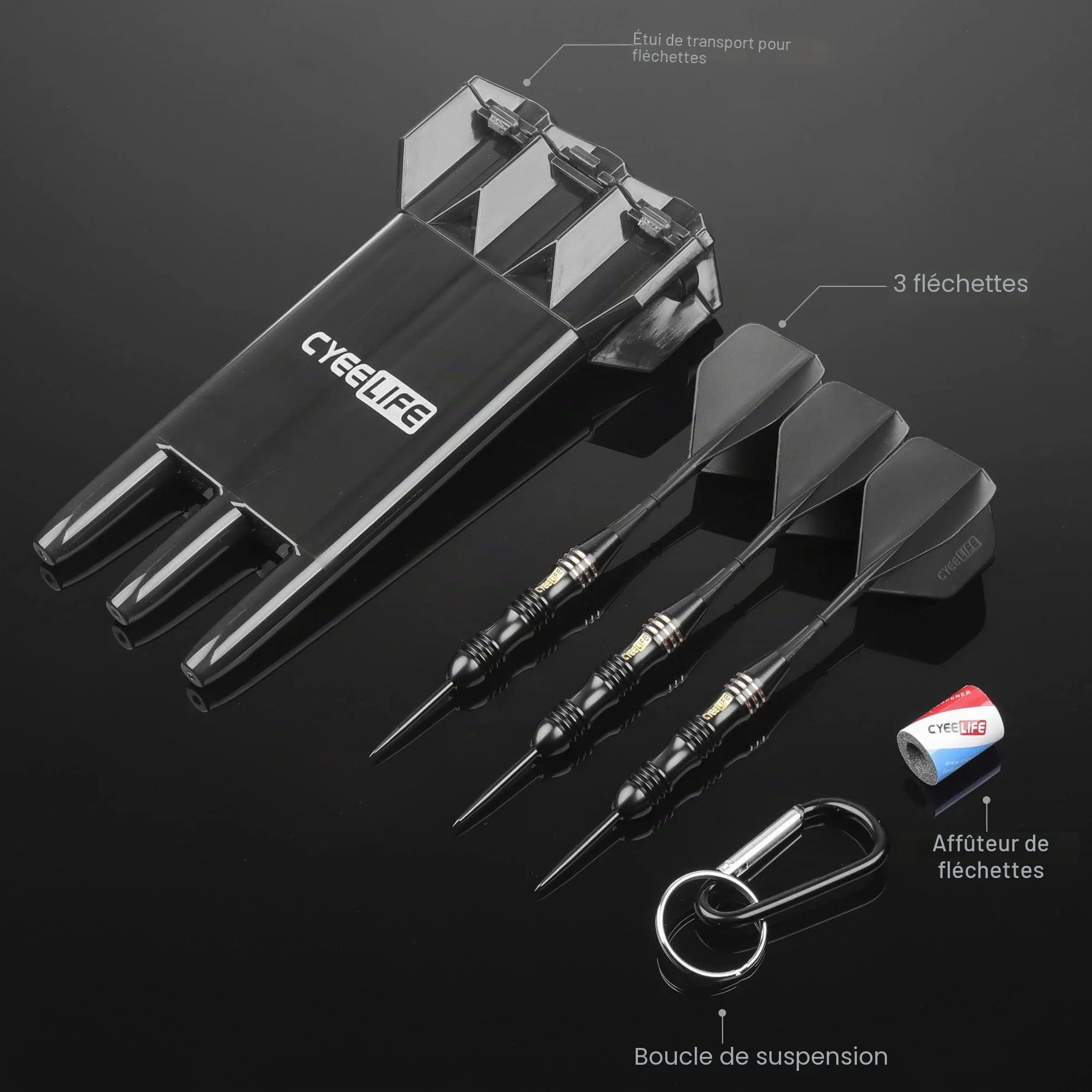 Flechette Pointe Acier 24g avec Boîte de manutention